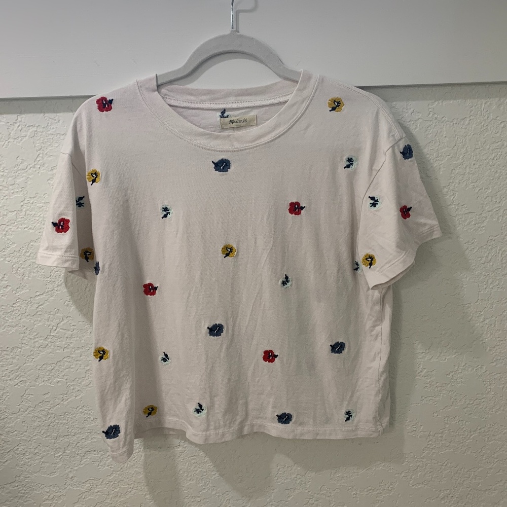 Madewell Embroidered Cropped Tee
